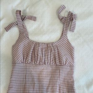 Pink gingham mini dress